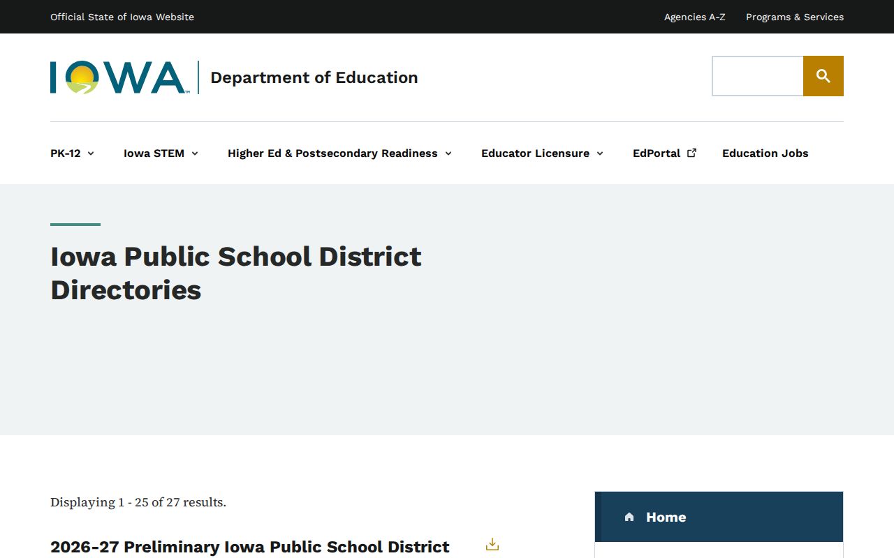 Iowa public school district phone directory download files